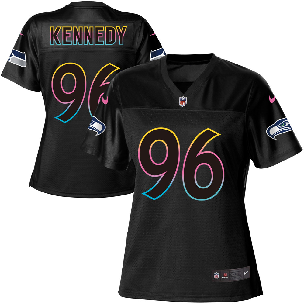 Women's Game Cortez Kennedy Nike Jersey Black - #96 Fashion NFL Seattle Seahawks